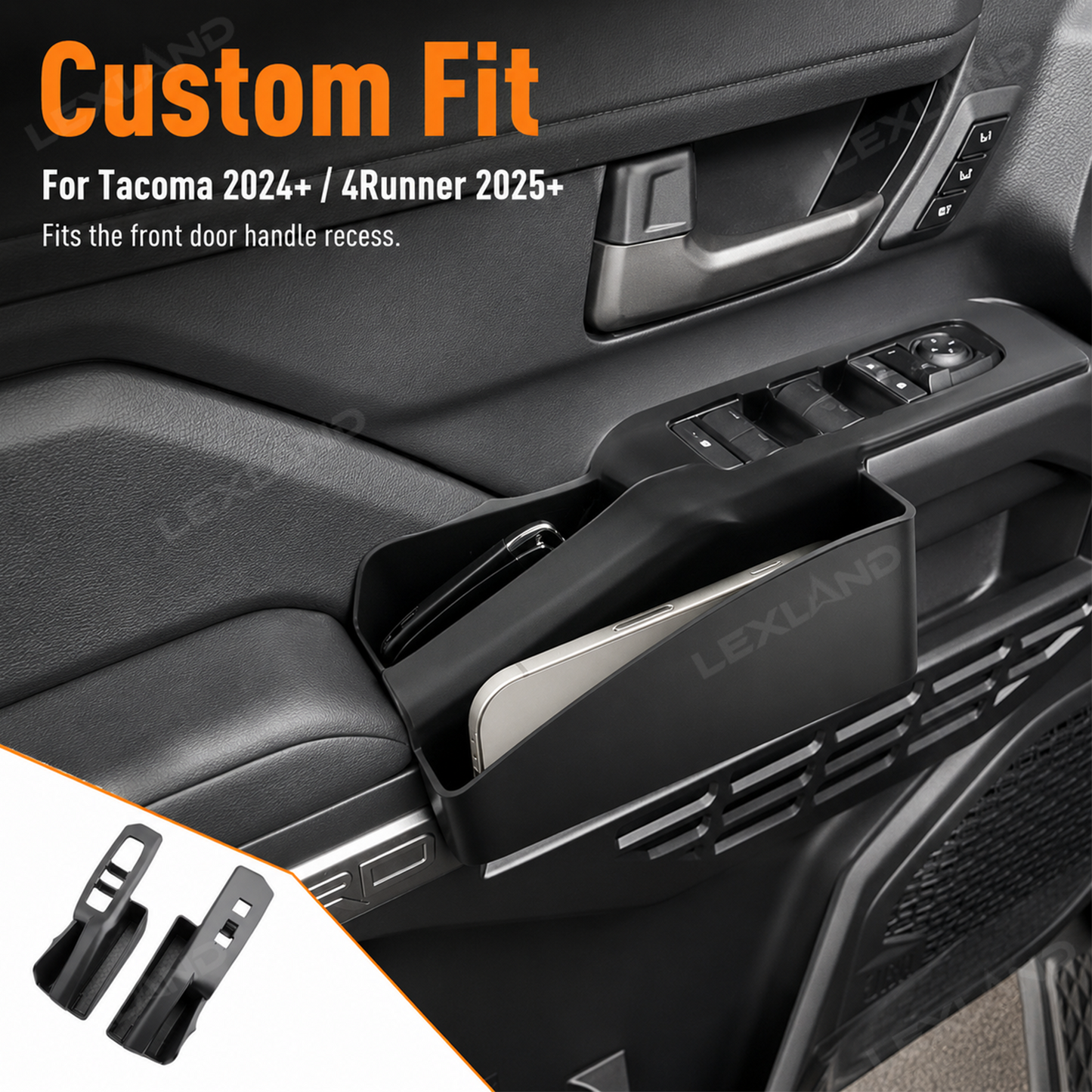 Tacoma/4Runner Front Door Side Organizer Silicone Interior Slot Pockets Tray Storage Box for Toyota