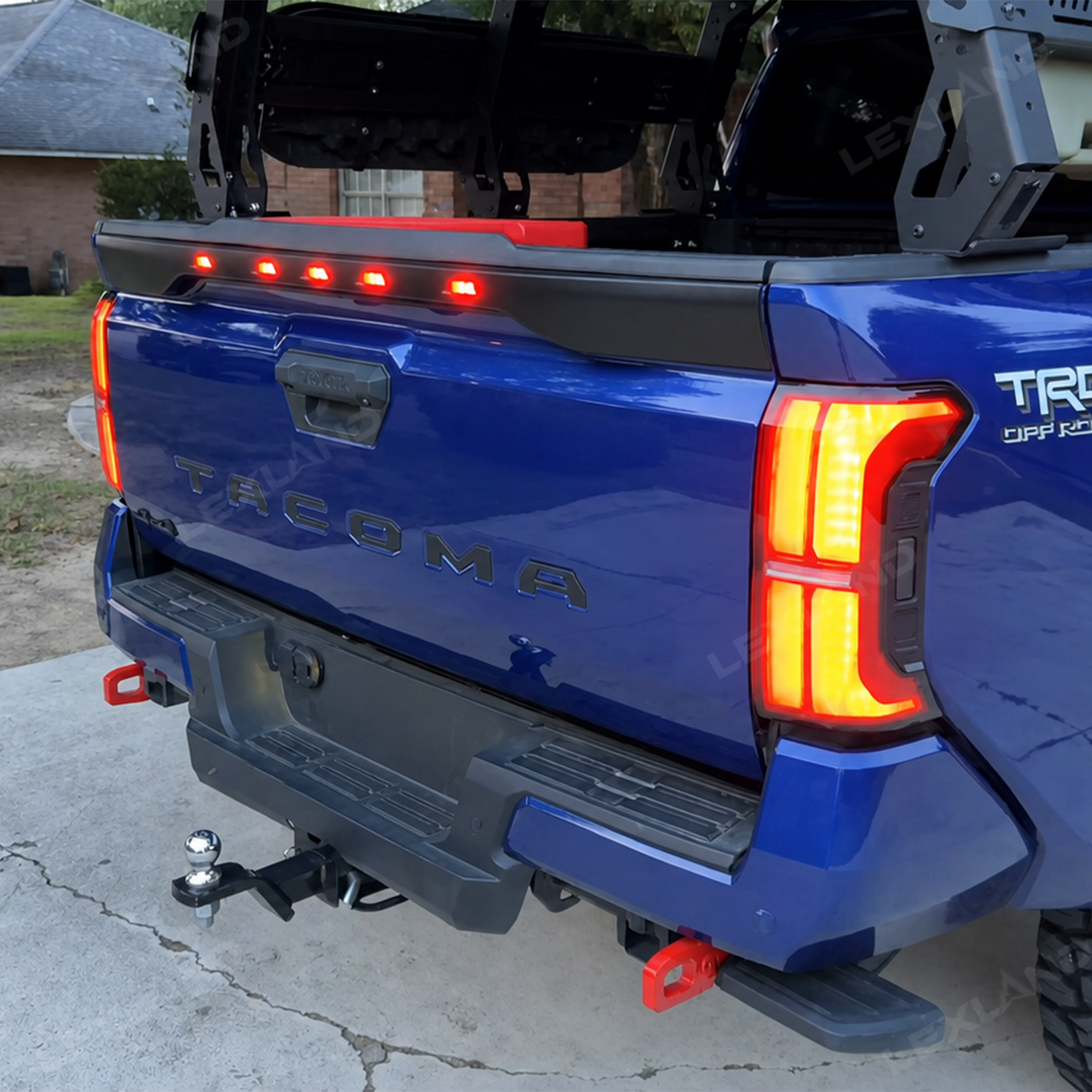 Tacoma Tailgate Protector with LED Lights Rear Tailgate Guard for Toyota