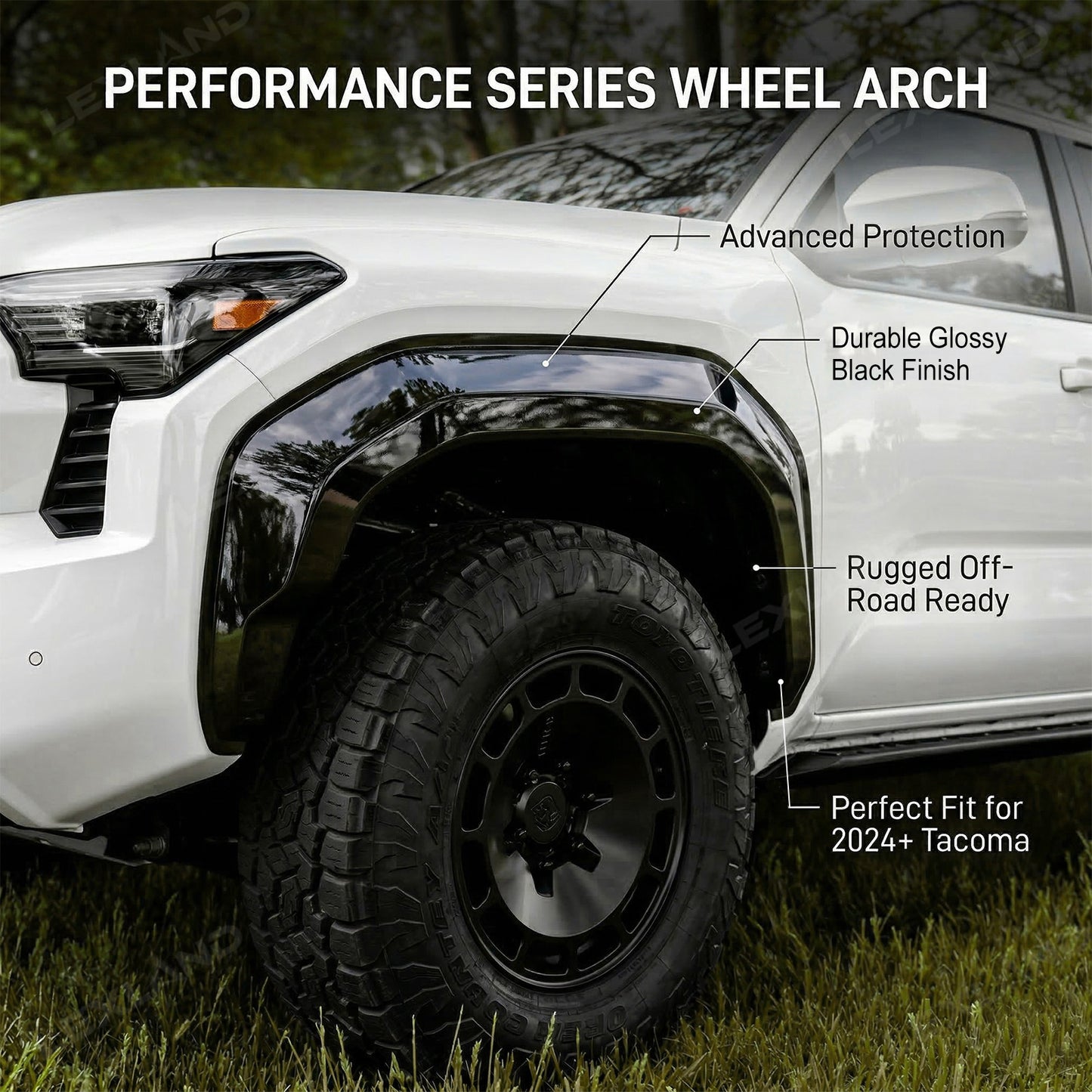 Tacoma Fender Flare Kit ABS Wheel Flares No-drill Installation Wheel Arch 4PCS for Toyota