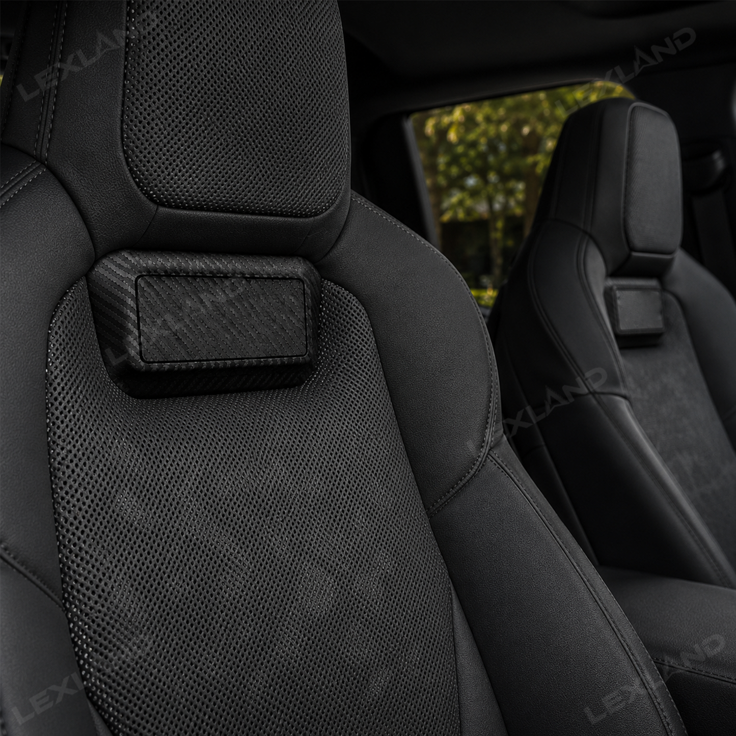 Tacoma/4Runner Seat Covers with Carbon Fiber-Style Badge Embossed Nappa Camo Seat Protector for Toyota