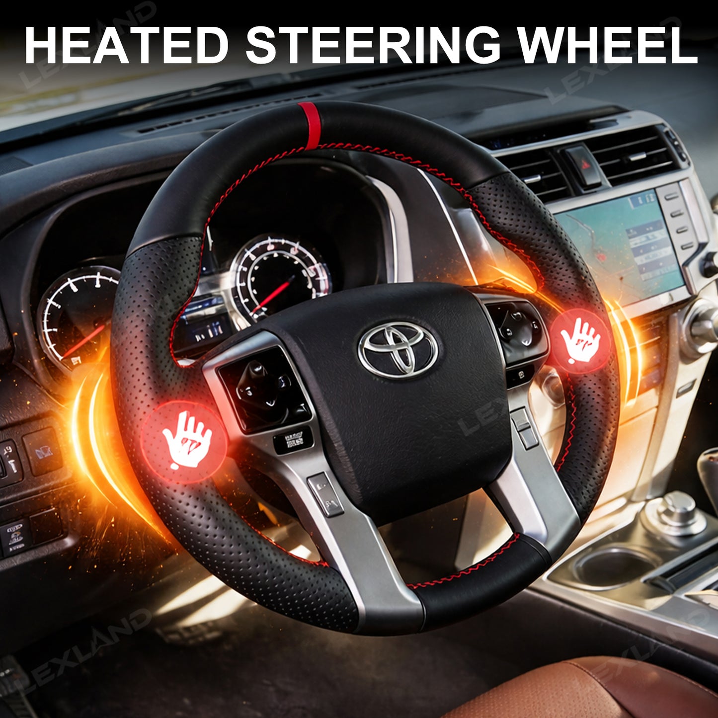 Tacoma/4Runner Steering Wheel Perforated Leather Driving Wheel for Toyota