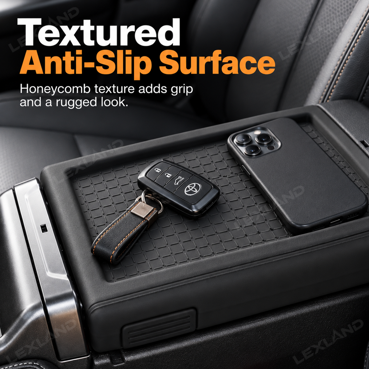 RAV4 Center Console Cover Reversible Silicone Armrest Box Cover Trim Interior Protection for Toyota