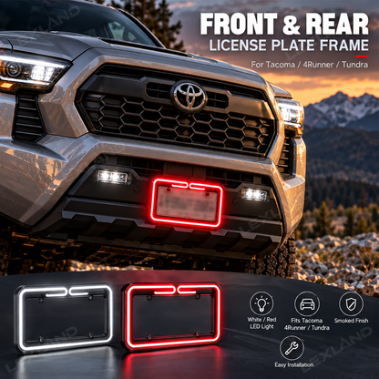 Tacoma/4Runenr/Tundra LED License Plate Frame Protector Front & Rear Cover Holder 2PCS for Toyota