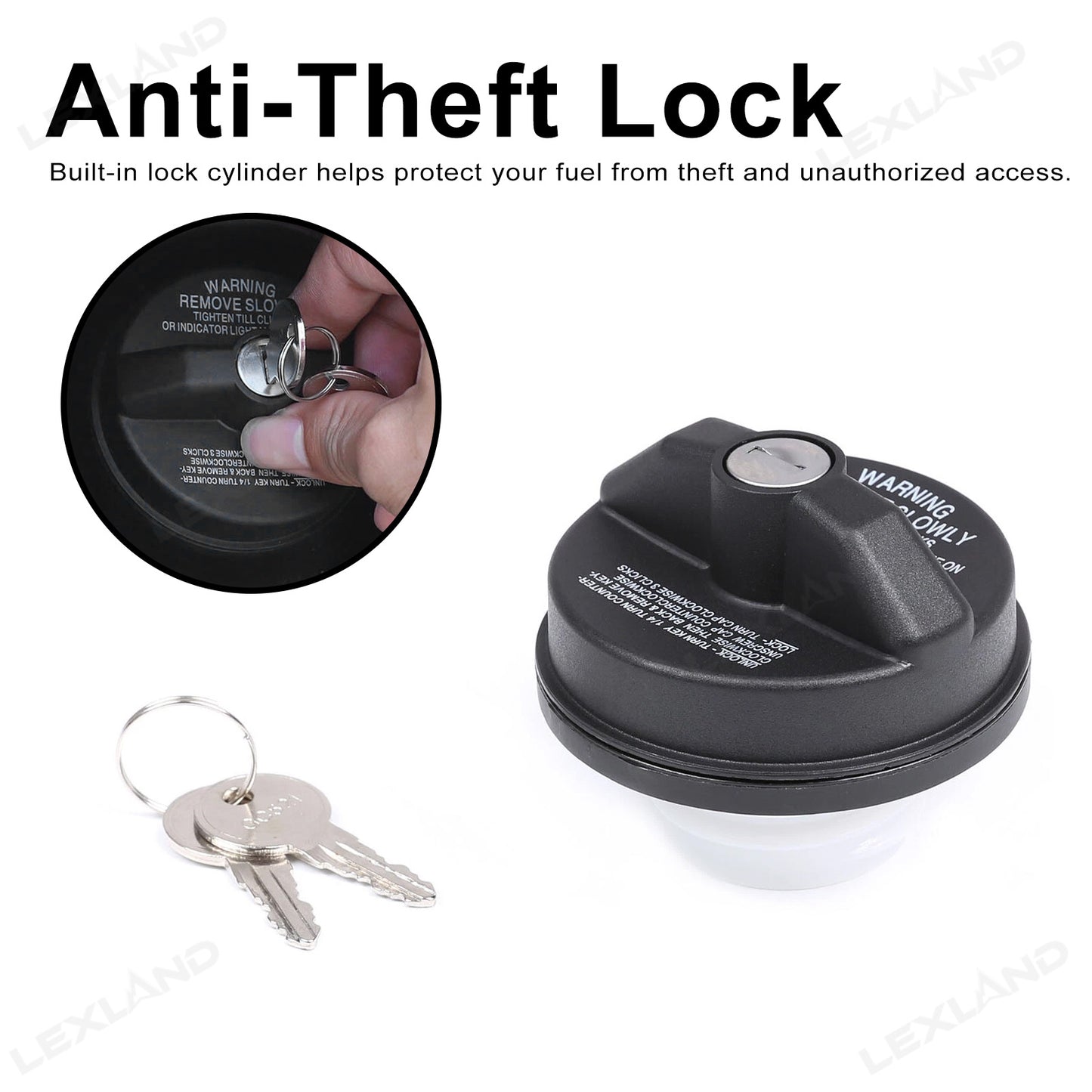 Tacoma Locking Gas Cap Anti-Theft Fuel Cap Replacement Leak-Proof Sealed Gas Tank Cap