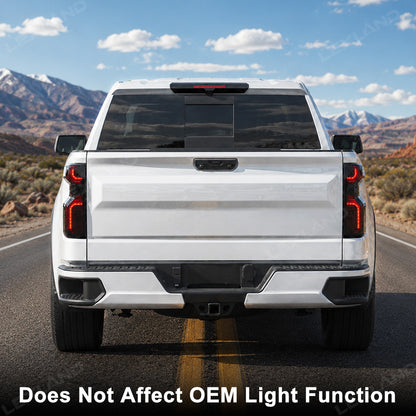 Silverado 1500 Smoked Third Brake Light Cover & Tail Light Covers Overlays Rear Lamp Protector