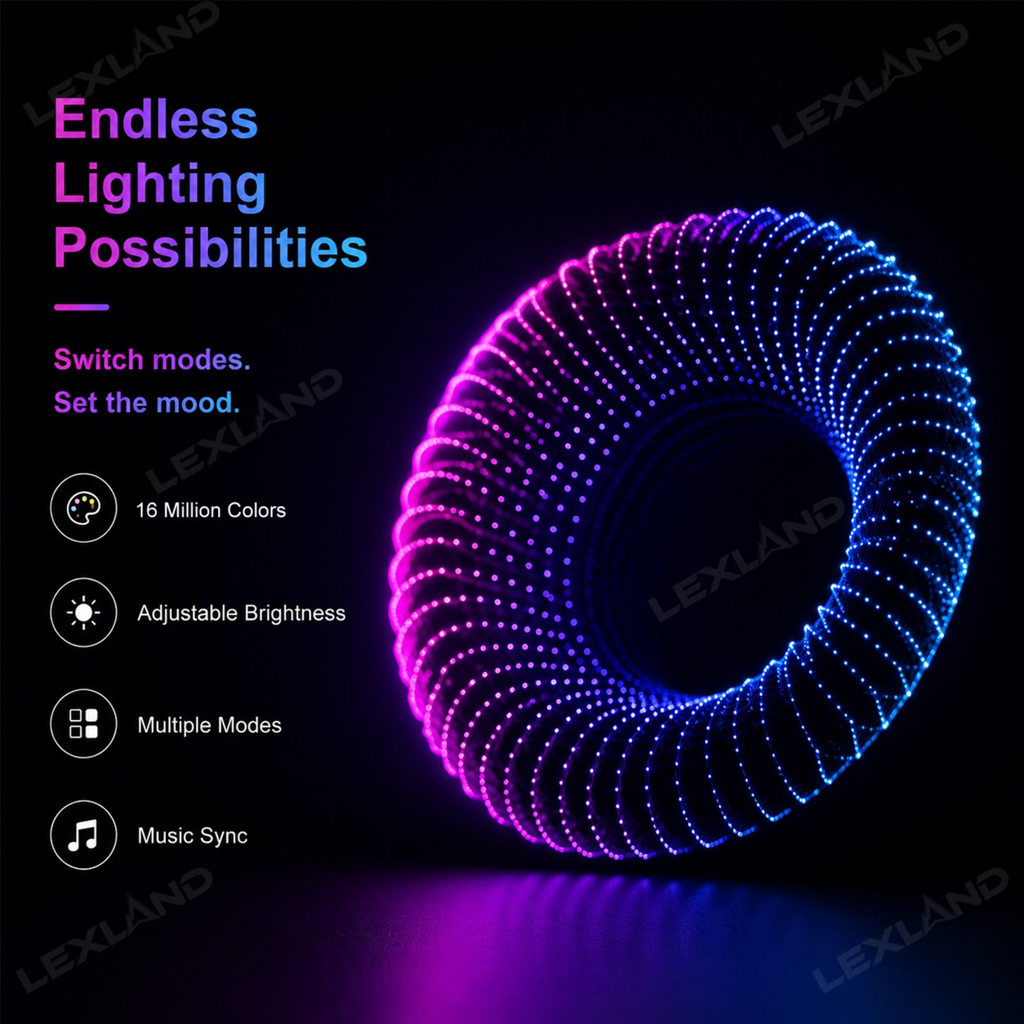 Tacoma RGB Ambient Lighting Kit Dynamic Interior LED Light Strips App Control & Music Sync
