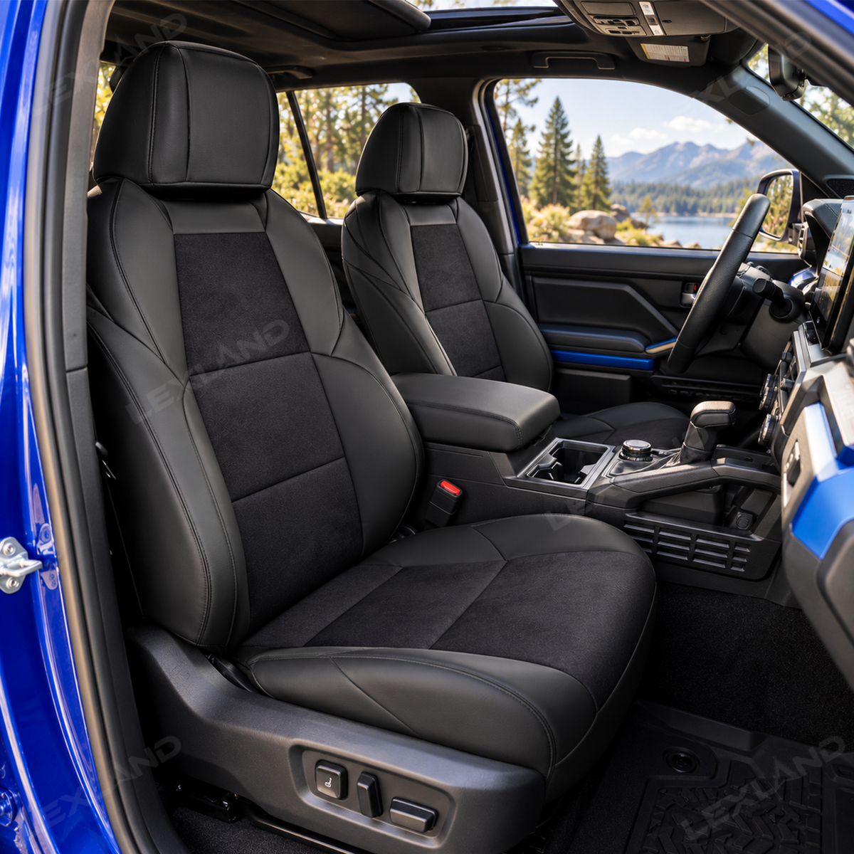 Tacoma/4Runner Seat Covers Suede & Nappa Leather Interior Seat Upholstery Upgrade for Toyota