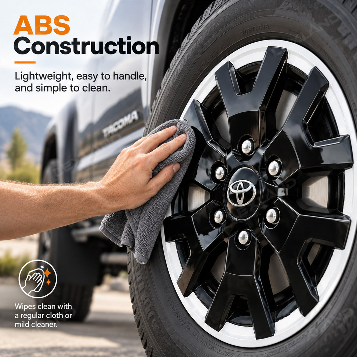 Tacoma SR5 17'' Wheel Covers Snap-On Wheel Skins OEM-Style Hubcaps 4PCS for Toyota
