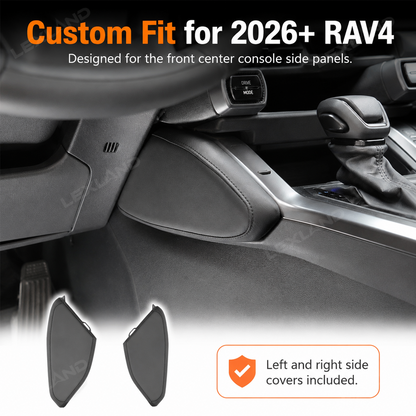RAV4 Center Console Knee Pad Scratch-Resistant Leather Padded Cushions 2PCS for Toyota