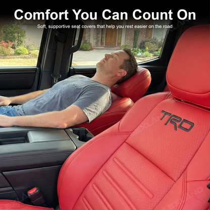 Tundra Seat Covers Embossed Seat Protectors with TRD Letter Style for Toyota