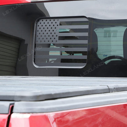 Tacoma Rear Sliding Window Vinyl Wrap American Flag Style Accent Decal for Toyota