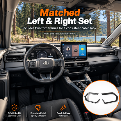 RAV4 Front Side Air Vent Outlet Covers ABS Carbon Fiber Style Dashboard AC Vent Overlays 2PCS