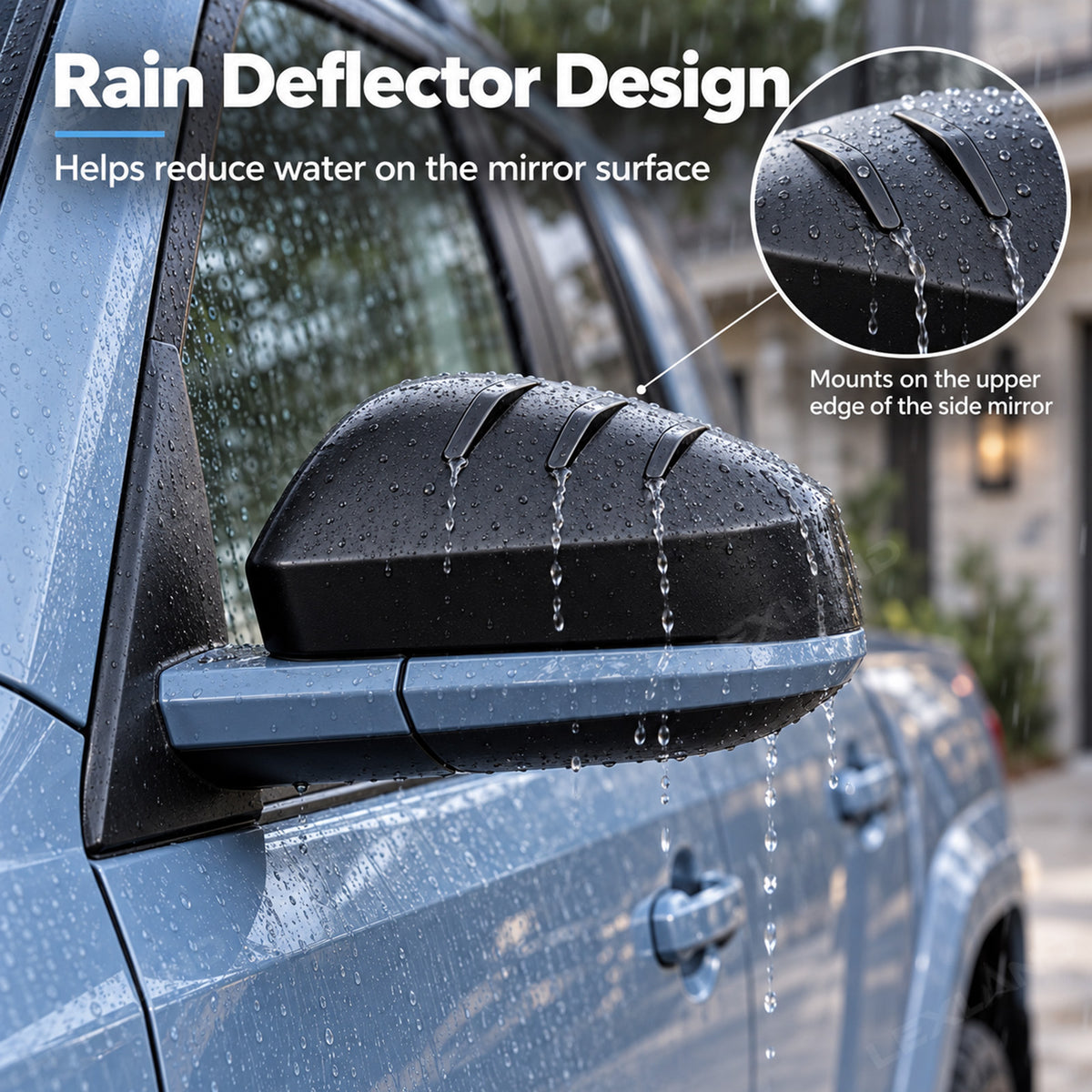 Tacoma/4Runner Side Mirror Cover ABS Rear View Mirror Cap Decoration Protection 2PCS Rain-Deflecting Design