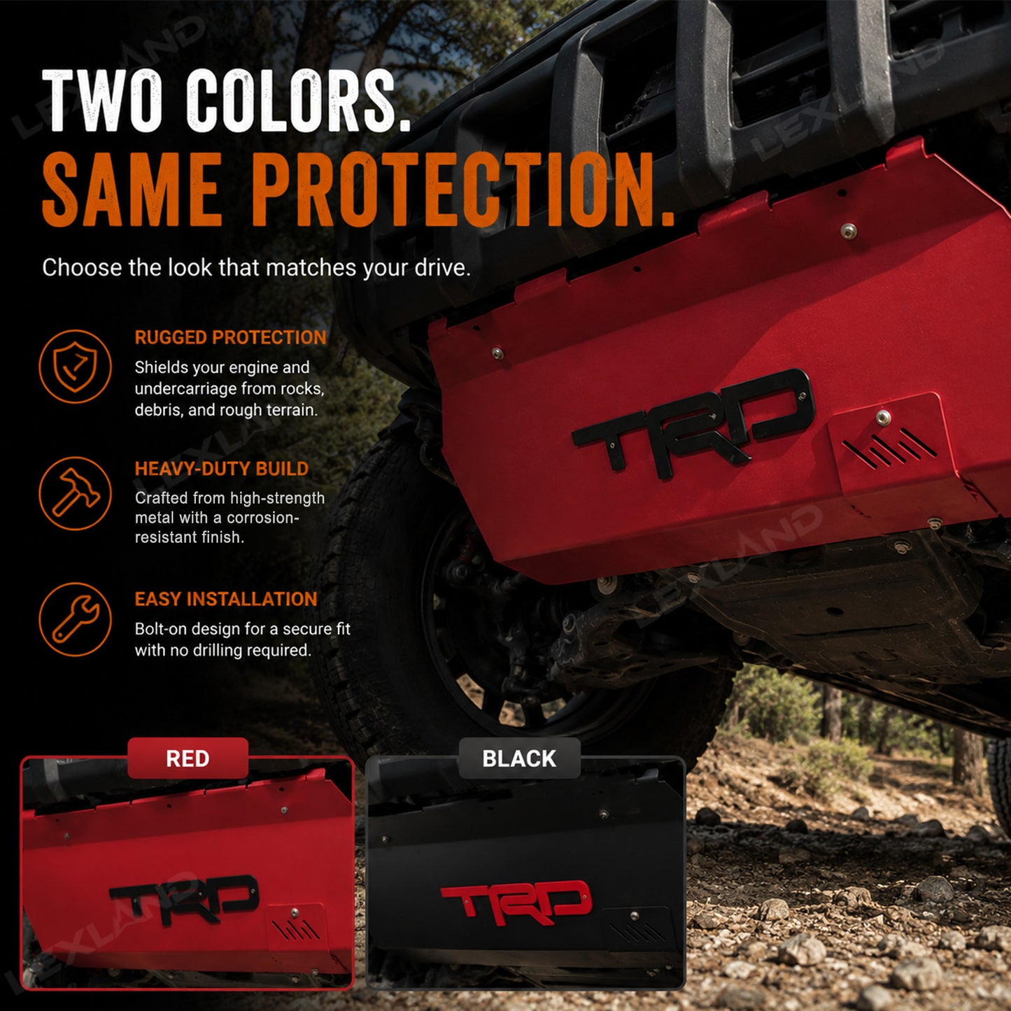 Tacoma Skid Plate with TRD Letter Style Underbody Protection Plate for Toyota