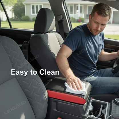 Tacoma /4Runner Center Console Cover Carbon Fiber Style Leather Armrest Box Cover Trim for Toyota