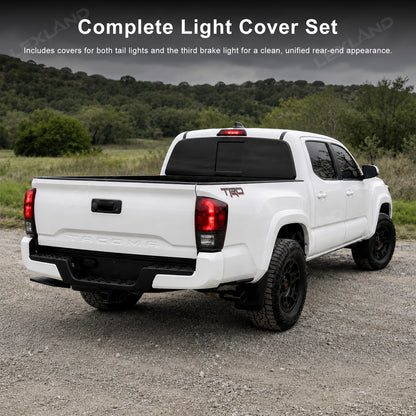Tacoma Smoked Tail Light Covers & Third Brake Light Cover Rear Lamp Protector for Toyota