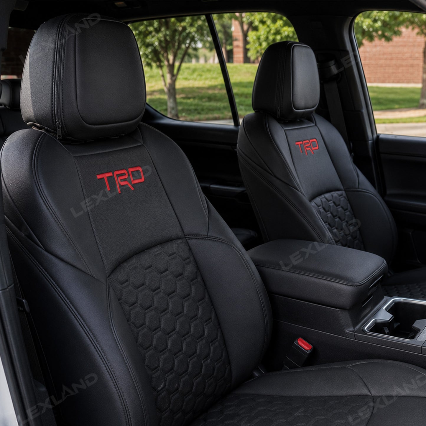 Tacoma/4Runne Seat Covers Honeycomb-Pattern Seat Protectors with TRD Letter Style for Toyota