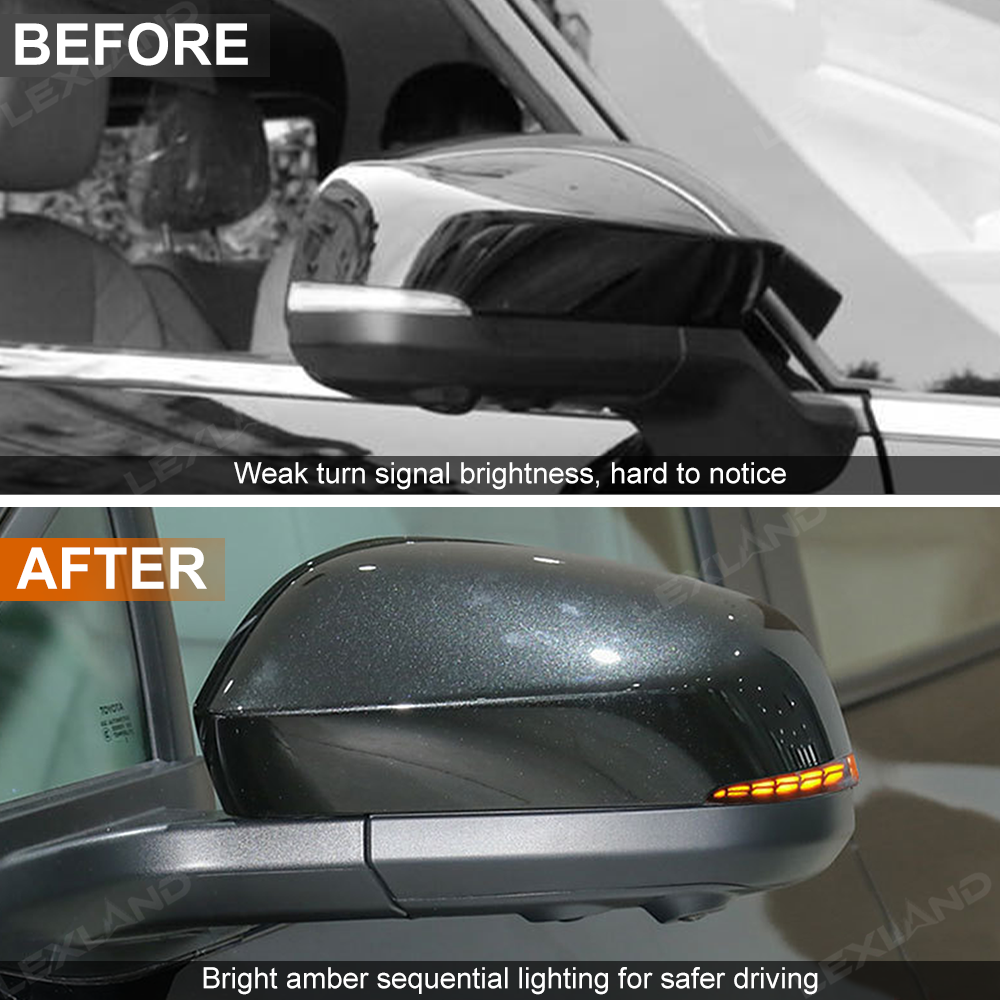 Tacoma/4Runner Side View Mirror Turn Signal Replacement Kit Sequential Dynamic Indicator Strip with Dragon-Scale Style 2.0