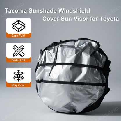 Tacoma Windshield Sun Shade Foldable Sunshade Front Window Shade for Toyota