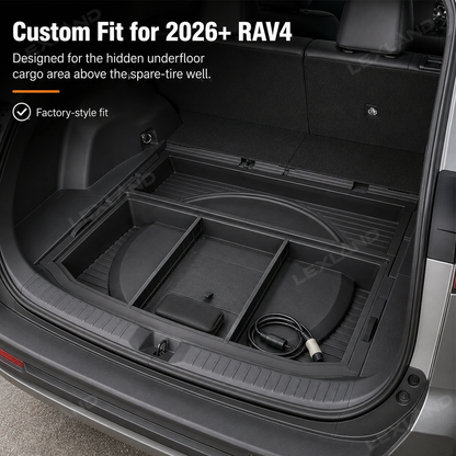 RAV4 Trunk Hidden Storage Box Rear Hatch Cargo Organizer Multi-Compartment Tray for Toyota