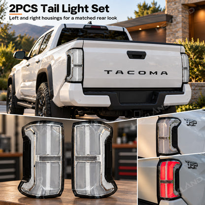 Tacoma LED Tail Lights Clear Lens Rear Lamp Upgrade 2PCS for Toyota