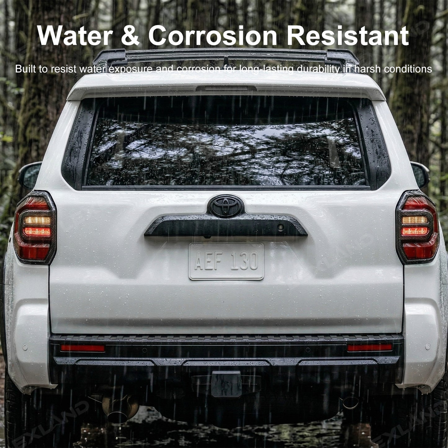 4Runner Tail Light Cover Trim ABS Carbon Fiber Style Rear Taillight Covers Decorative Overlay for Toyota