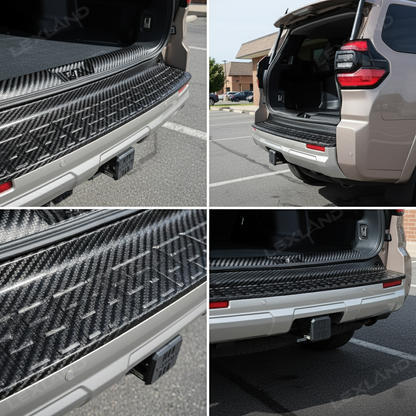 4Runner Rear Bumper Guard Plate Cover ABS Glossy Carbon Fiber Style Rear Sill Guard Board Protector