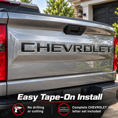 Silverado 1500 Tailgate Letters 3D Raised Tailgate Insert Overlays Rear Emblem Trim for Chevrolet