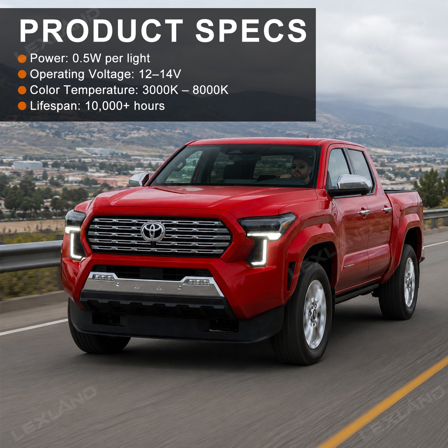 Tacoma Dual DRL Fang Lights Dynamic Daytime Running Lights with Sequential Turn Signals for Toyota