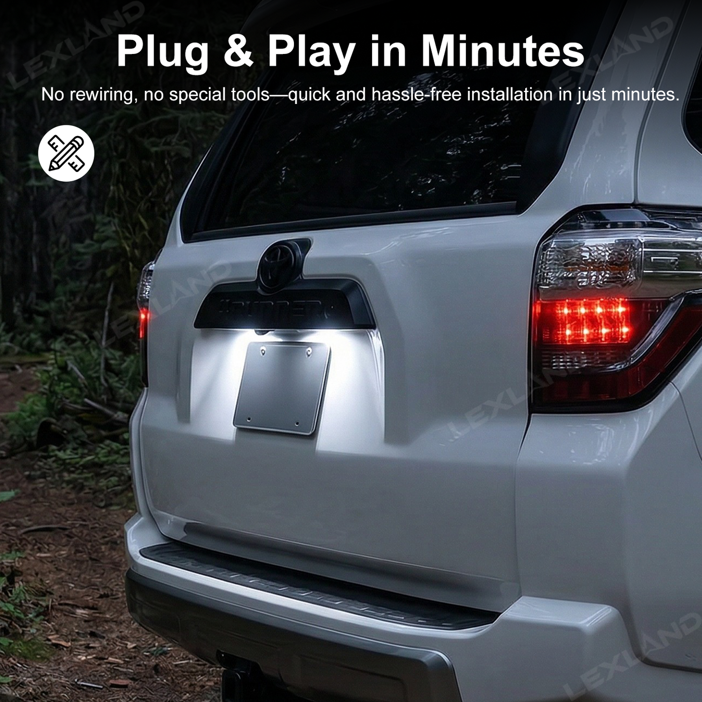 4Runner LED License Plate Light White License Plate Lamp for Toyota