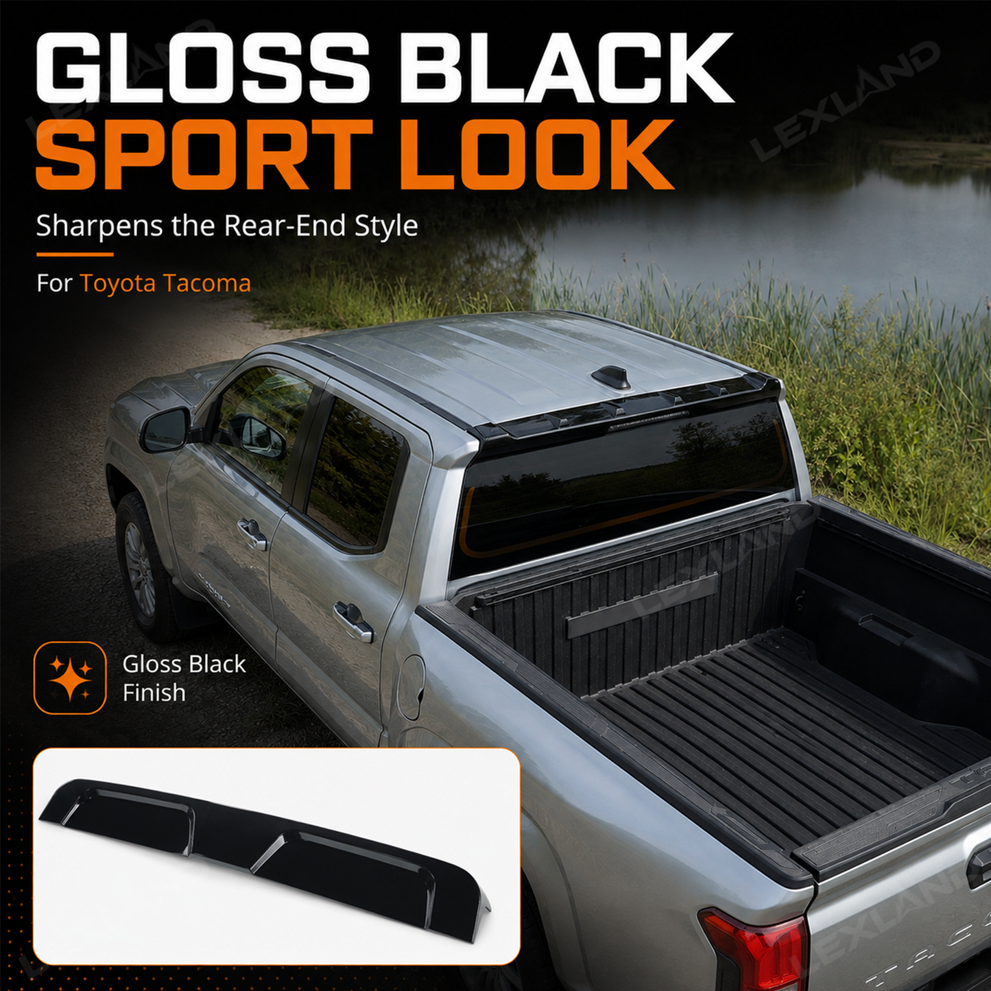 Tacoma Rear Roof Truck Spoiler Wing Rear Truck Splitter for Toyota