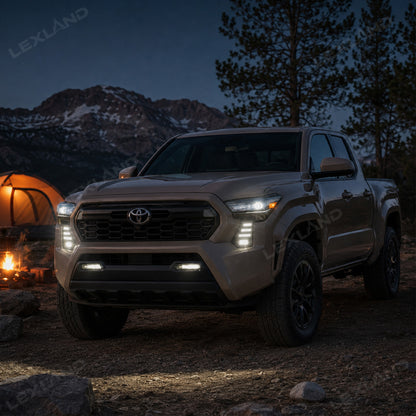 Tacoma LED Daytime Running Lights DRL White/Amber Fang Lamps Front Accent Lights for Toyota