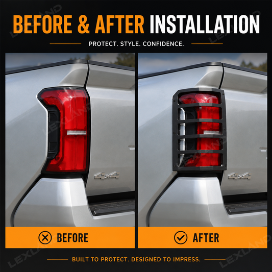 Tacoma Tailgate Tail Light Protective Cover Trim Metal Rear Taillight Covers 2PCS for Toyota