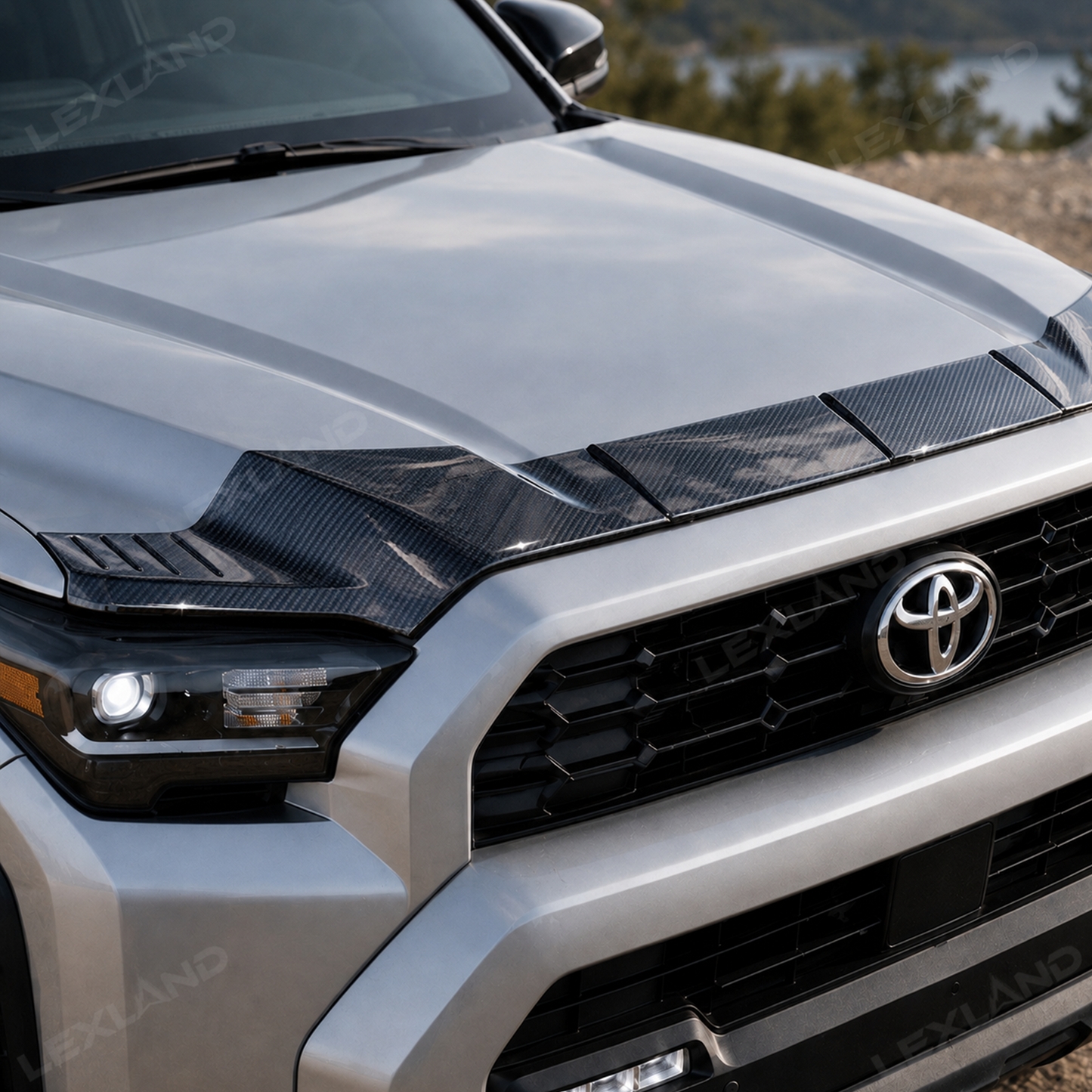 Tacoma Hood Deflector Split Design Hood Protector ABS Hood Shield for Toyota