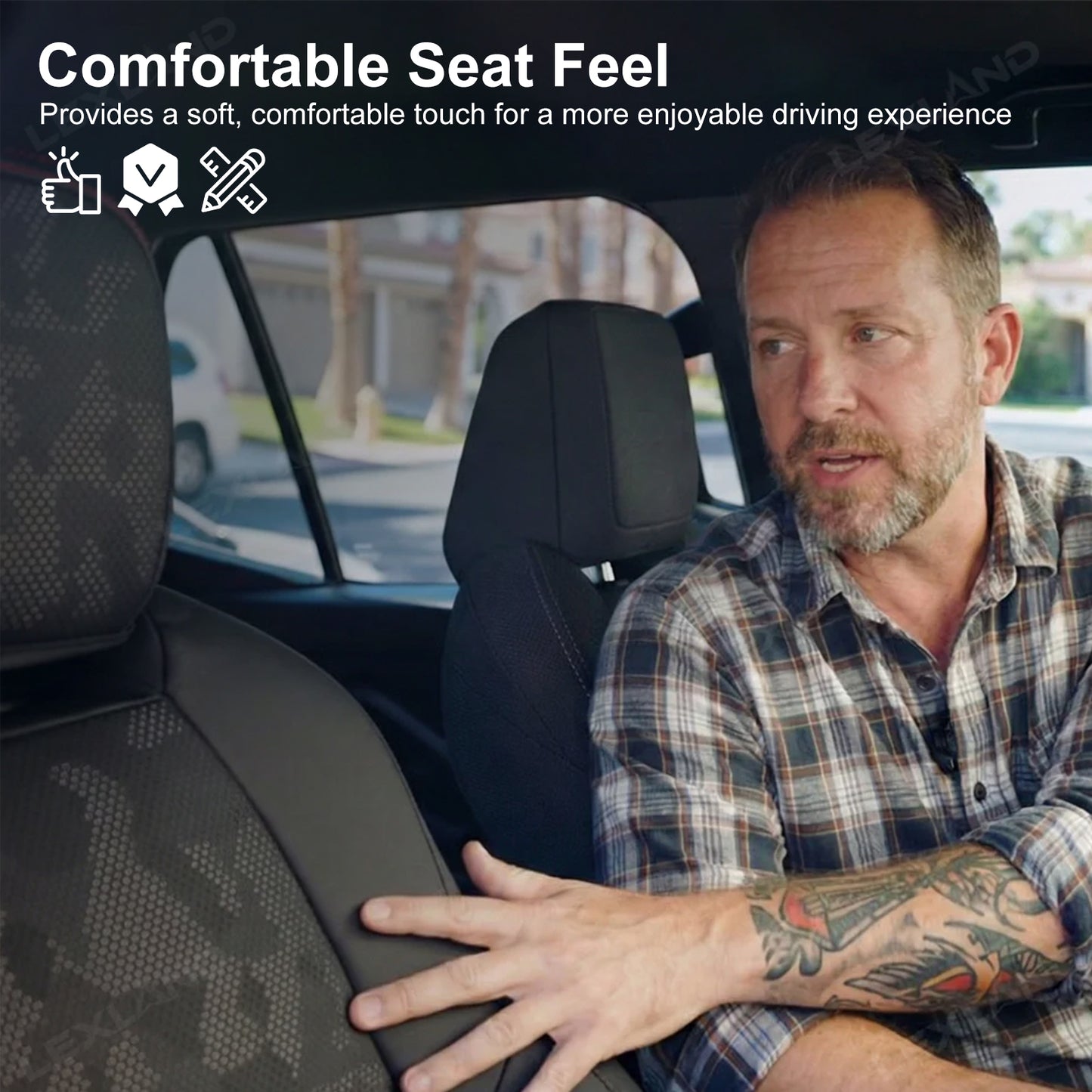 Tacoma Front Row Seat Covers Full Coverage Black/Red Camo Style Seat Protector for Toyota