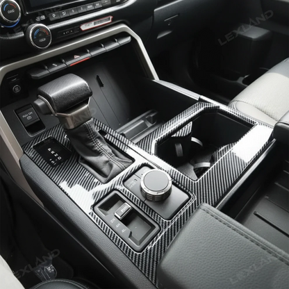 Tundra Center Control Gear Shift Panel Cover Trim ABS Carbon Fiber Style Console Overlay