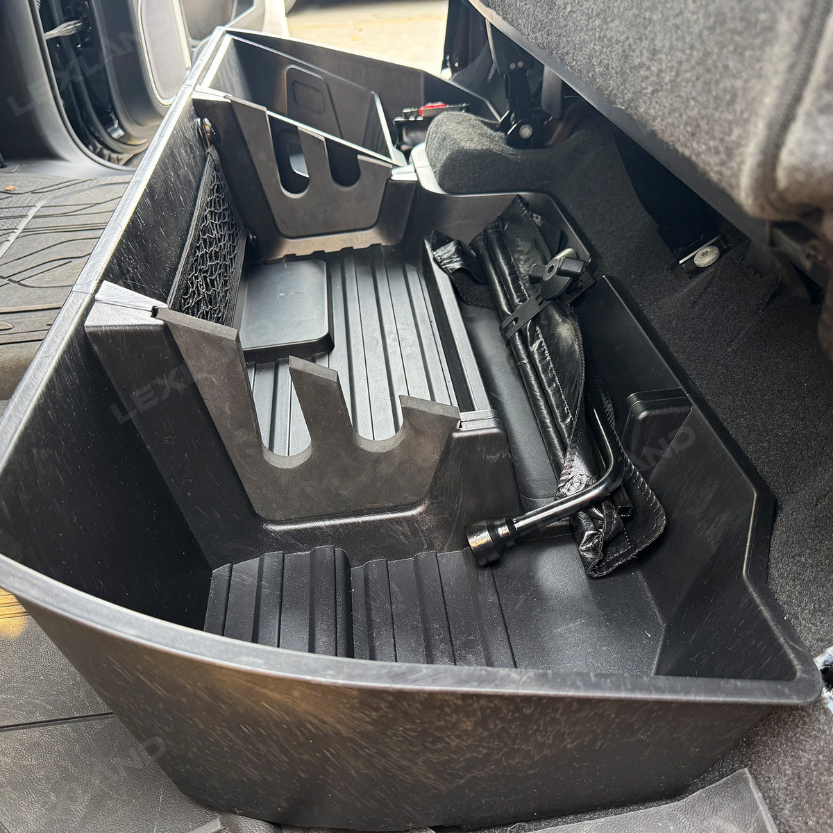 Silverado 1500/2500/3500HD Under Seat Organizer Tray ABS Rear Seat Storage Box