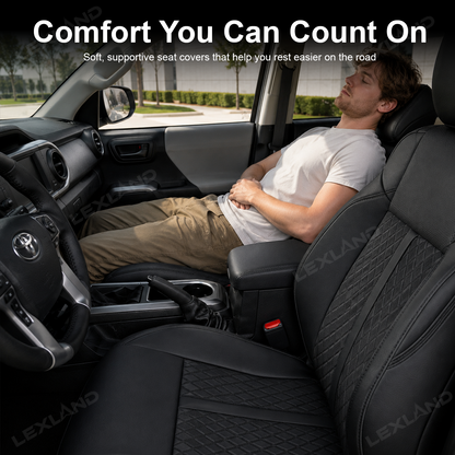 Tacoma/4Runner Diamond Design Seat Covers Premium Nappa Leather Interior Seat Protectors for Toyota