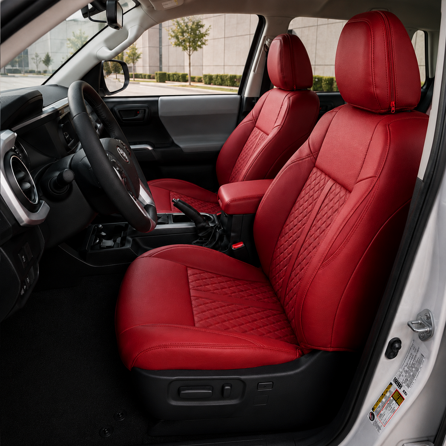 Tacoma/4Runner Diamond Design Seat Covers Premium Nappa Leather Interior Seat Protectors for Toyota