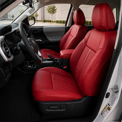 Tacoma/4Runner Diamond Design Seat Covers Premium Nappa Leather Interior Seat Protectors for Toyota