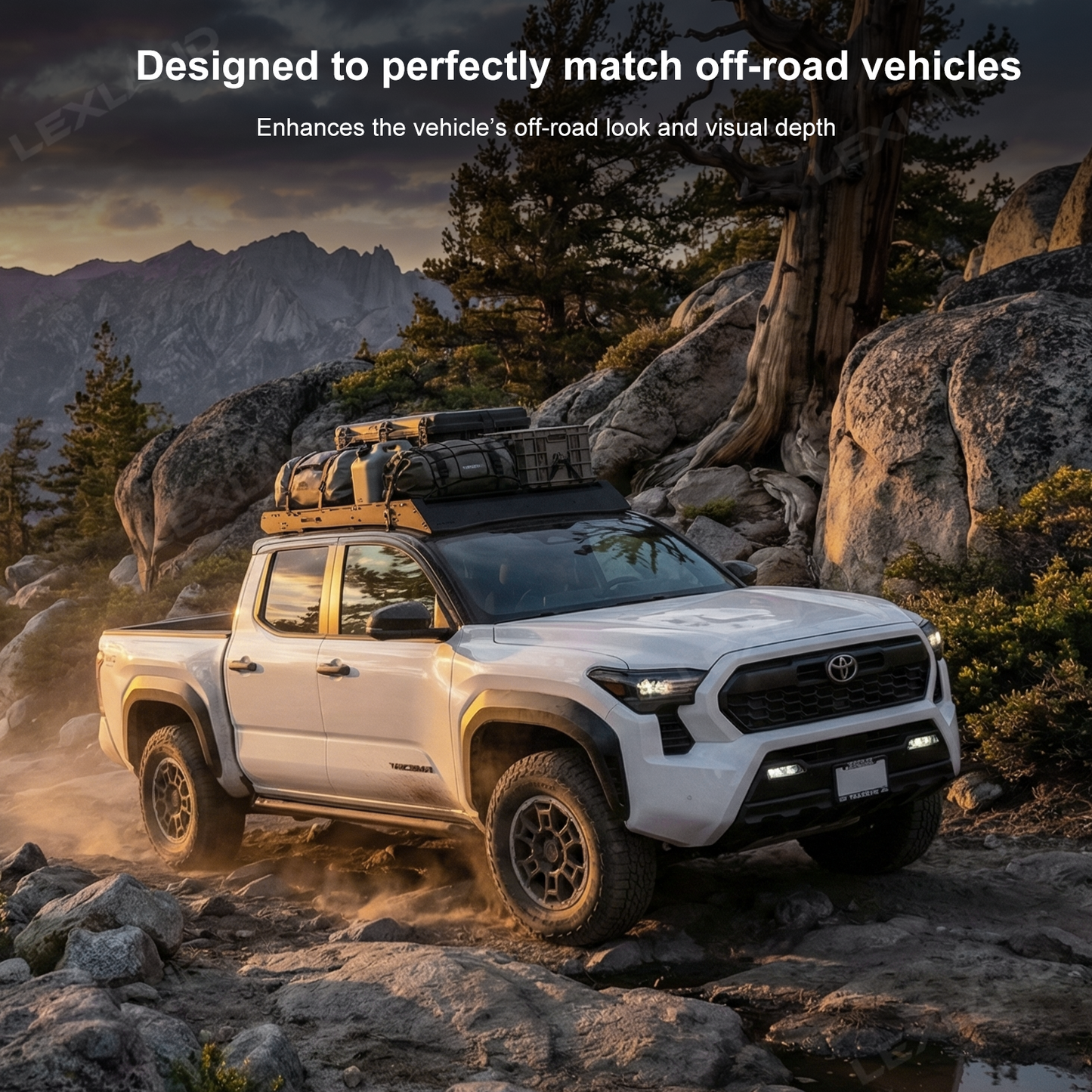 Tacoma Roof Rack Split Crossbar Carbon Steel Roof Cargo Platform Cross Bar