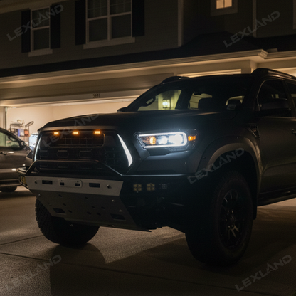 Tacoma Front Bumper Grille With DRL & Turn Signals TRD PRO Style Front Grill Replacement