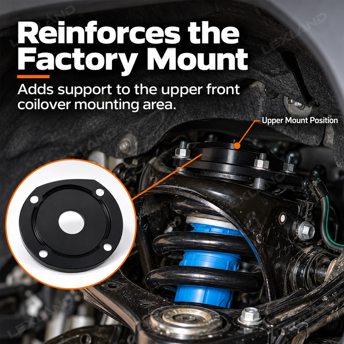 Tacoma Coilover Top Plate Reinforcement Kit Aluminum Alloy Strut Reinforcement Plates 2PCS