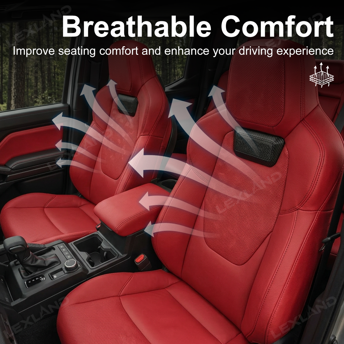 Tacoma/4Runner Seat Covers with Carbon Fiber-Style Badge Embossed Nappa Camo Seat Protector for Toyota
