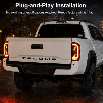 Tacoma 3rd Gen LED Tail Lights Smoked Sequential Rear Lights Assembly for Toyota