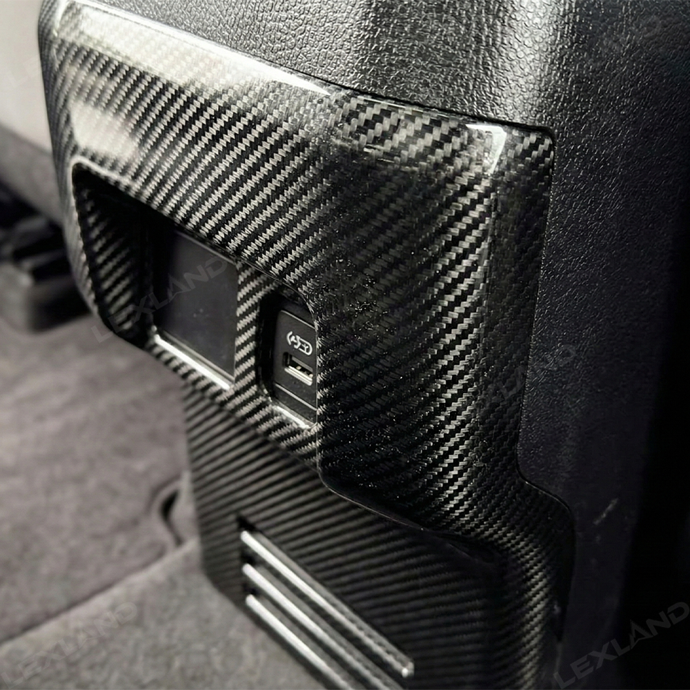 Tacoma Rear Air Vent Outlet Panel ABS Carbon Fiber Style Anti Kick Protection Cover for Toyota