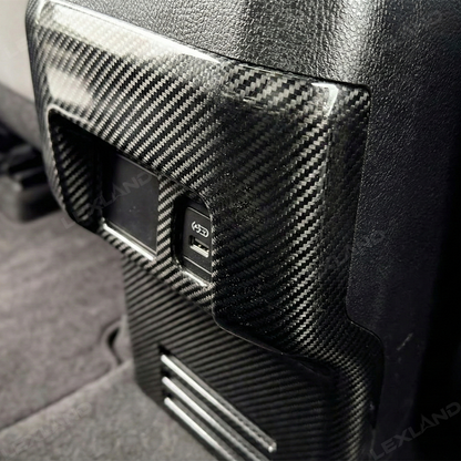 Tacoma Rear Air Vent Outlet Panel ABS Carbon Fiber Style Anti Kick Protection Cover for Toyota