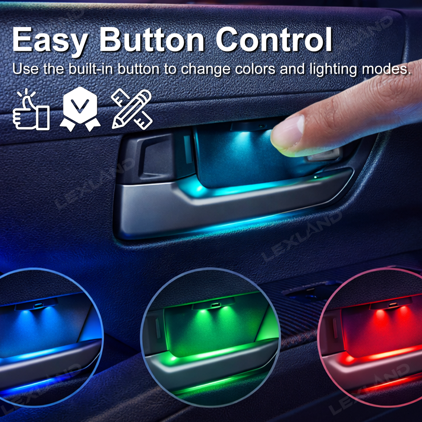 Tacoma/4Runner Door Bowl Lighting Multi-color Interior Ambient Light Decorative LED Lamp 4PCS