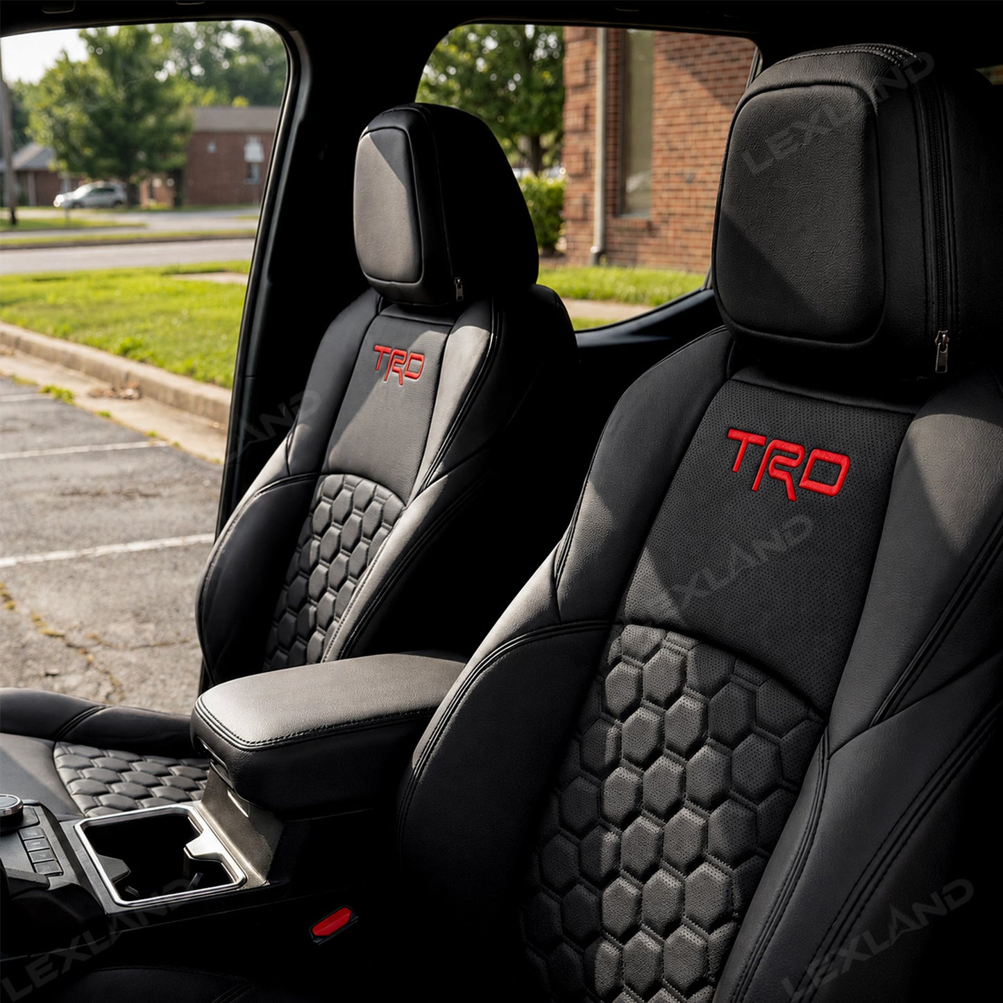 Tacoma/4Runne Seat Covers Honeycomb-Pattern Seat Protectors with TRD Letter Style for Toyota