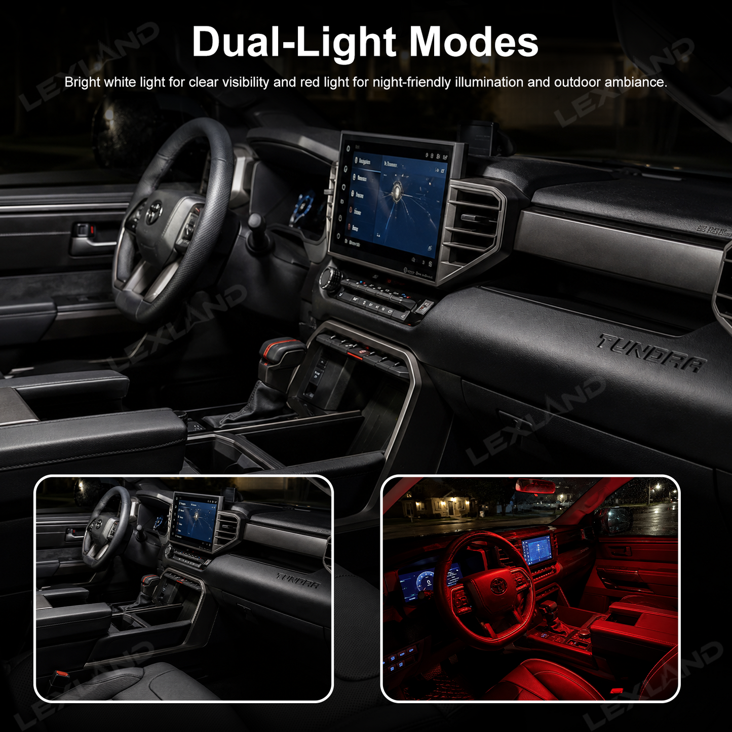 Tacoma/Tundra Dome Light Dual Color Front Map Light Interior LED Overhead Light for Toyota